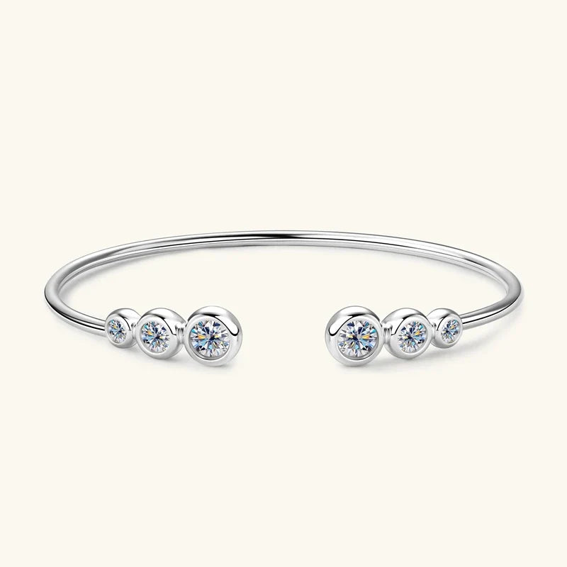 Sweet Moon Moissanite Cuff Bracelet