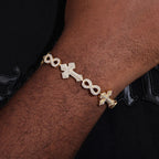 Moissanite Iced Out Infinity Cross Cuban Bracelet