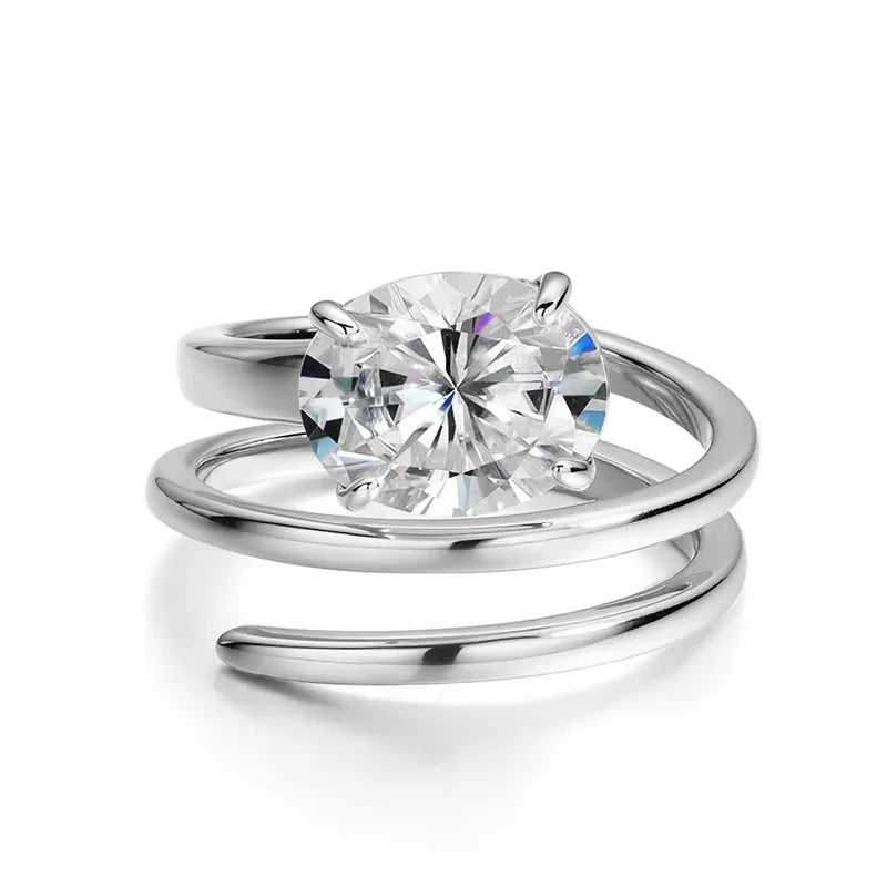 Oval Spiral Moissanite Ring