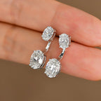 Dual Oval Moissanite Drop Earrings