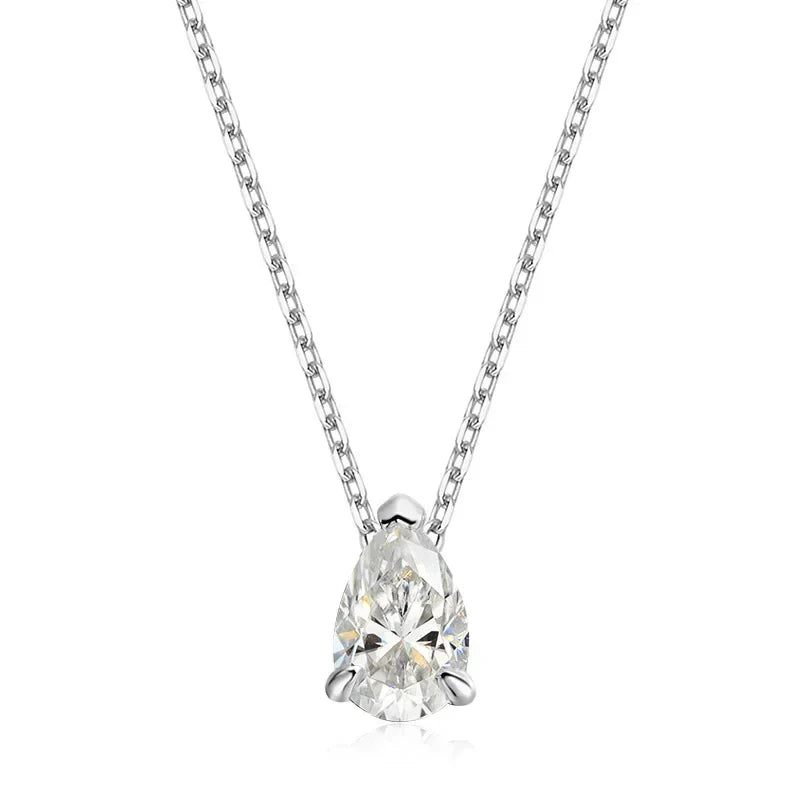 Gliss Pear Moissanite Pendant Necklace