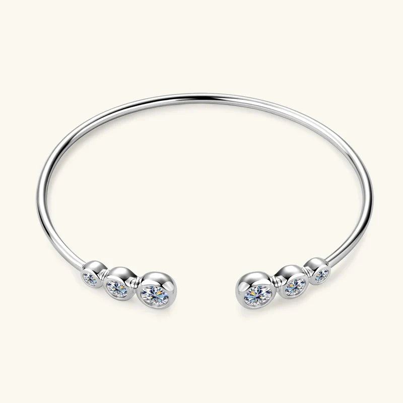 Sweet Moon Moissanite Cuff Bracelet