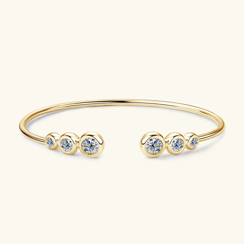Sweet Moon Moissanite Cuff Bracelet