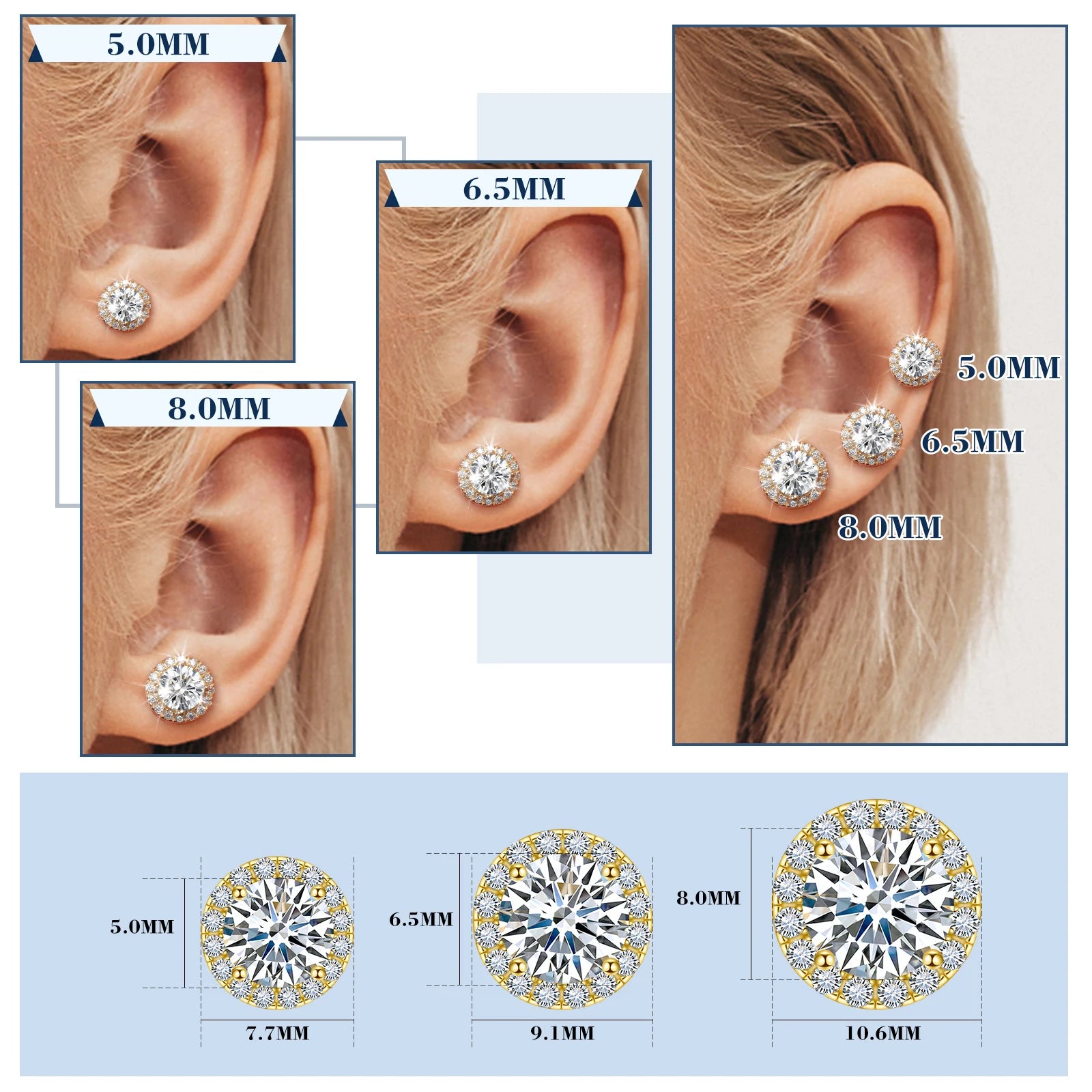 VVS Moissanite Royal Earrings (ALL SIZES)