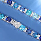 Blue Imperial Tennis Necklace | Moissanite - view 4