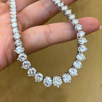 Moissanite Graduated Collar Necklace – 3 Prong Setting