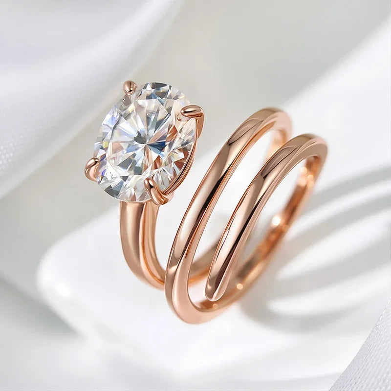 Oval Spiral Moissanite Ring