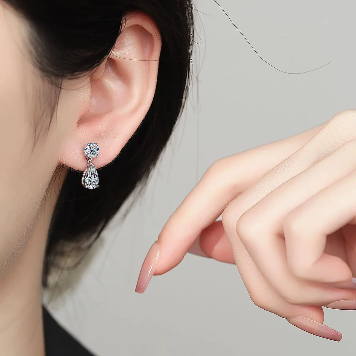 Waterdrop Moissanite Drop Earrings