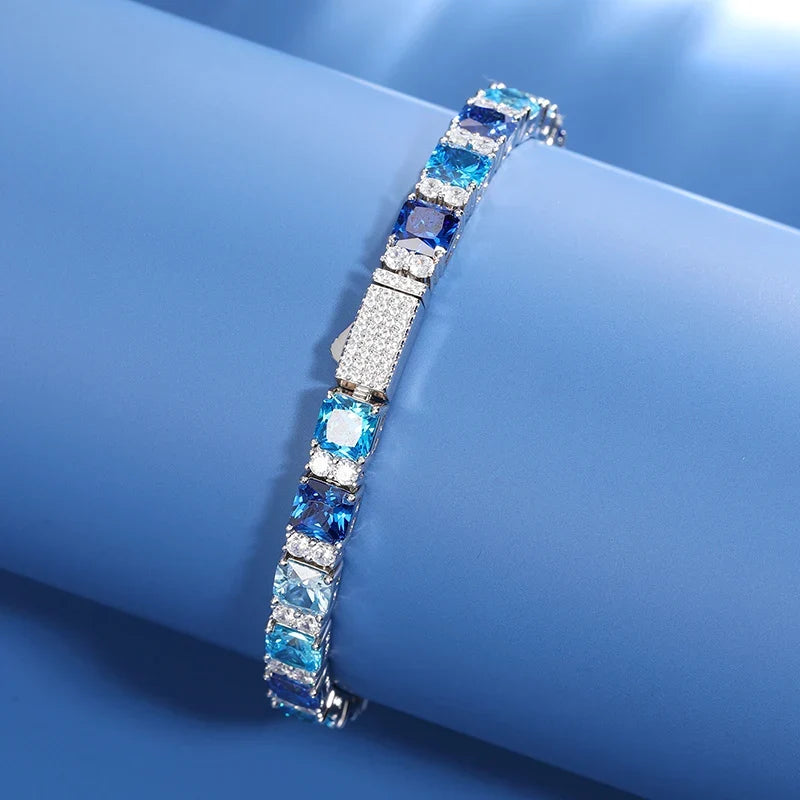 Blue Imperial Tennis Bracelet | Moissanite - view 3