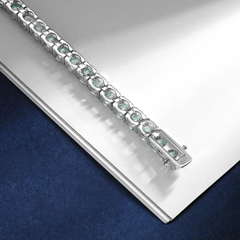 Blue Moissanite Tennis Bracelet