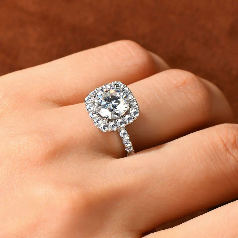 Halo Moissanite Ring