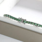 Green Jade Moissanite Tennis Bracelet | 3mm