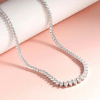 Moissanite Graduated Collar Necklace – 3 Prong Setting