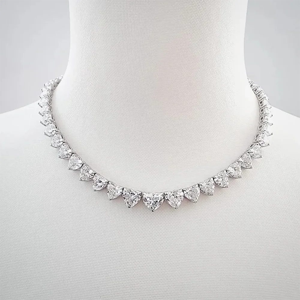 Heart Cut Tennis Necklace