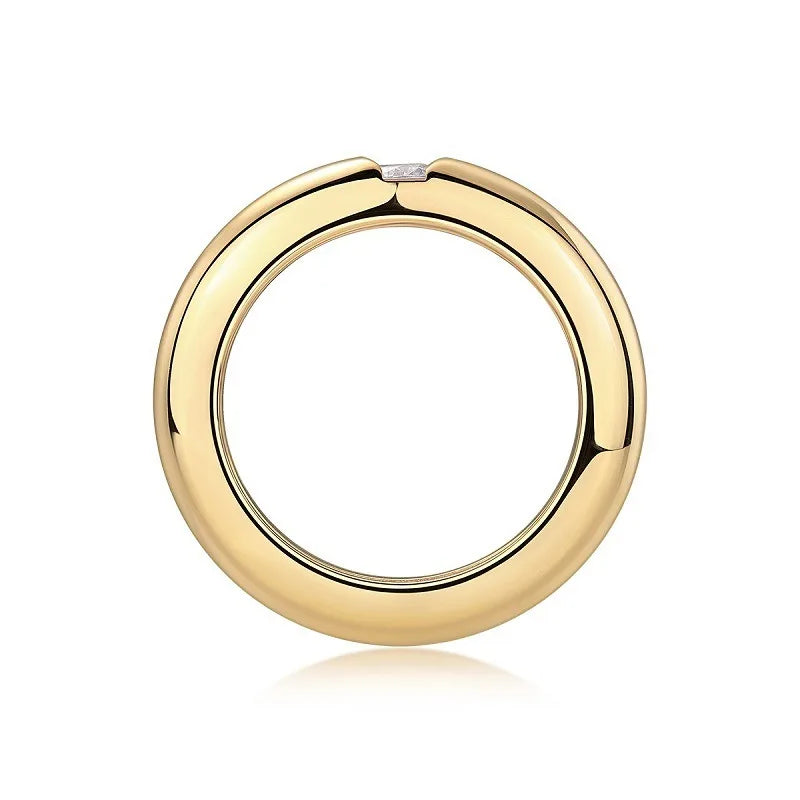 Aromi Gold Dome Moissanite Ring