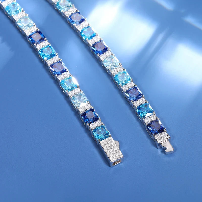 Blue Imperial Tennis Bracelet | Moissanite - view 4