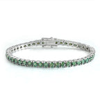 Green Jade Moissanite Tennis Bracelet | 3mm