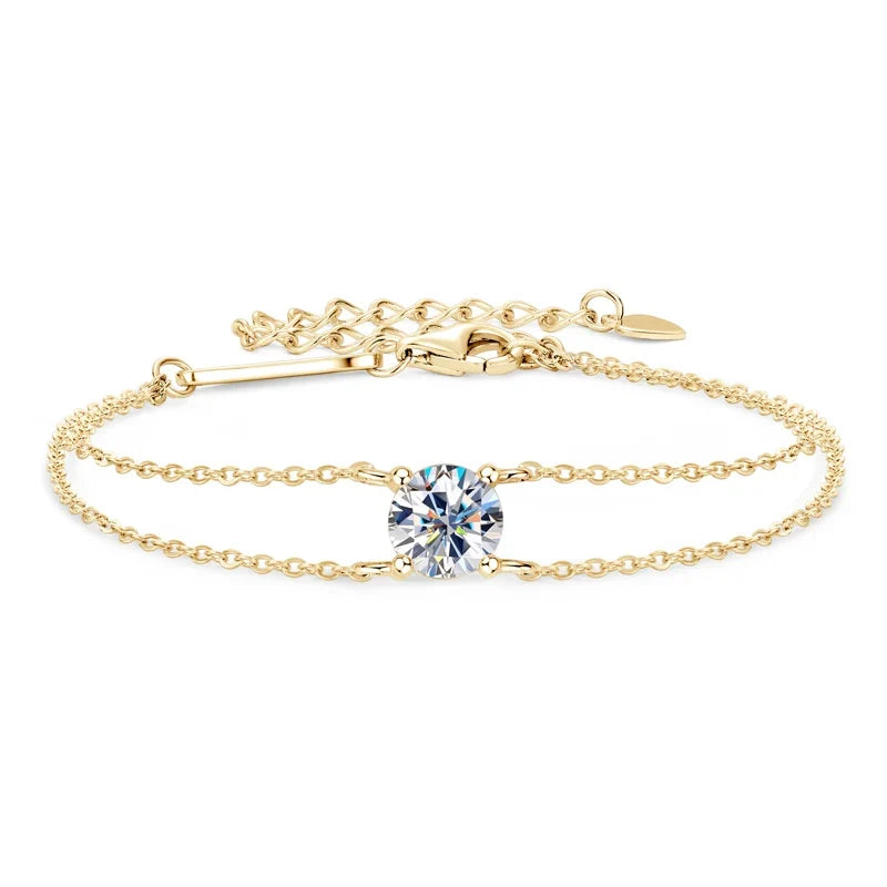Solitaire Moissanite Chain Bracelet