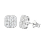 Iced Out Cross Stud Earrings