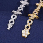 Moissanite Iced Out Infinity Cross Cuban Bracelet