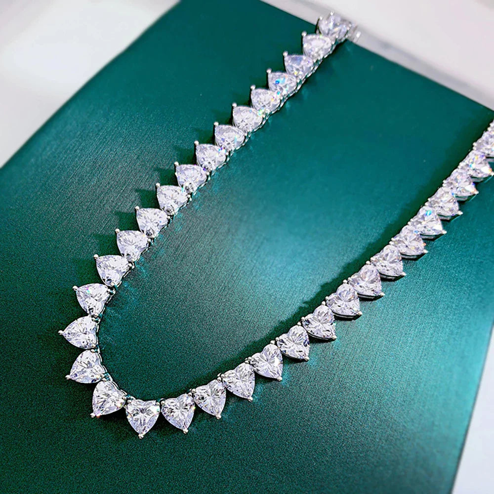 Heart Cut Tennis Necklace
