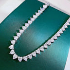 Moissanite Heart Cut Tennis Necklace
