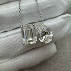 Moissanite Radiant&Pear Necklace