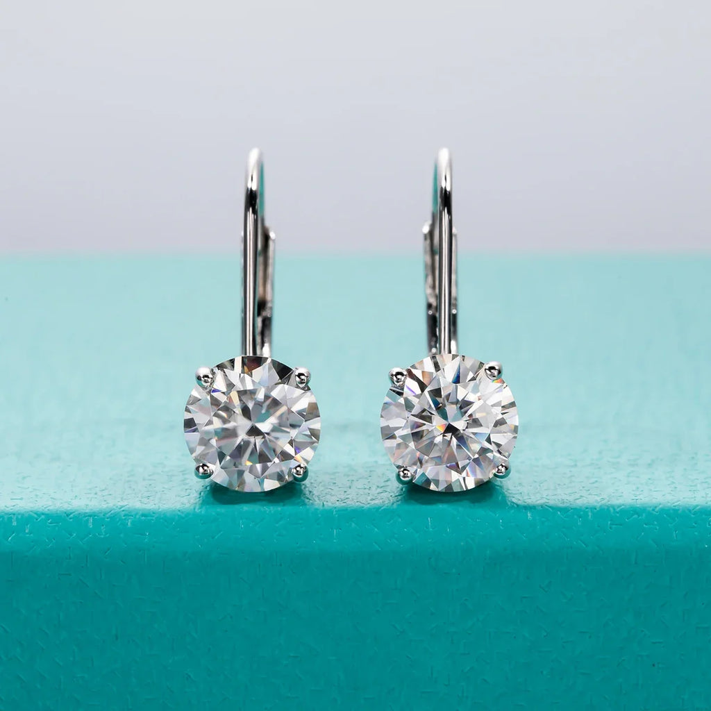 Classic Moon Moissanite Drop Earrings