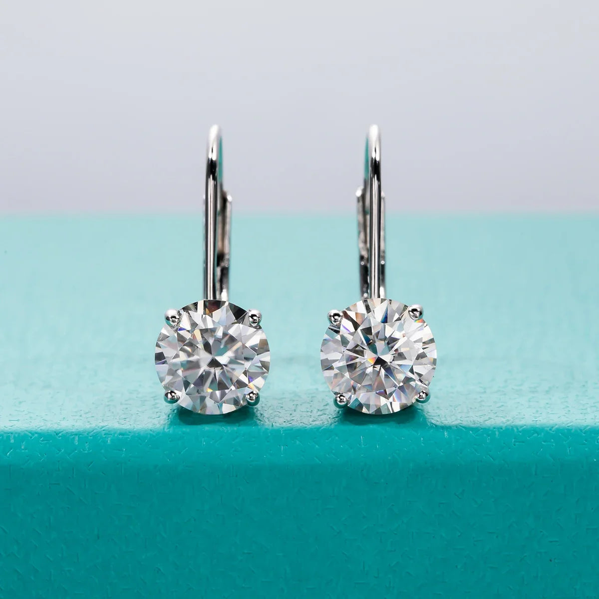 Classic Moon Moissanite Drop Earrings