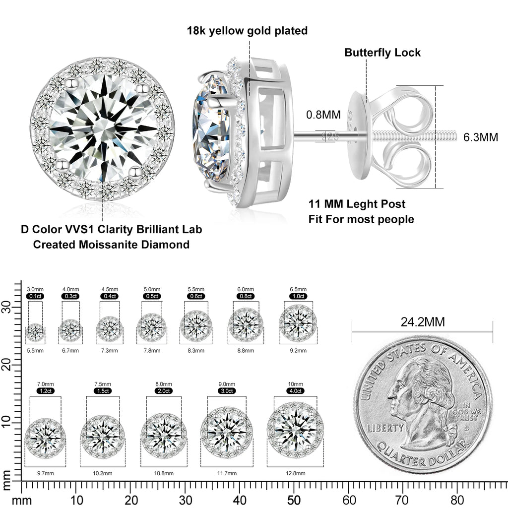VVS Moissanite Royal Earrings (ALL SIZES)