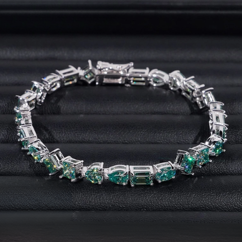 Mixed Cut Moissanite Tennis Bracelet