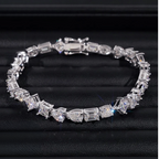 Mixed Cut Moissanite Tennis Bracelet