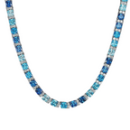Blue Imperial Tennis Necklace | Moissanite by Montièr