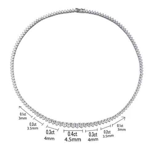 Graduated Collar Necklace – 3 Prong Setting