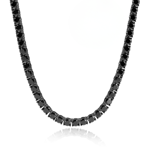 Black Moissanite Tennis Chain 14K Black Gold (ALL SIZES)