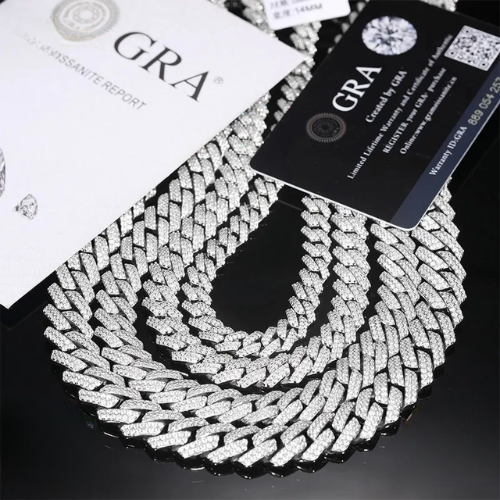 Moissanite Cuban Link Chain 14K Gold (BIG SIZES)