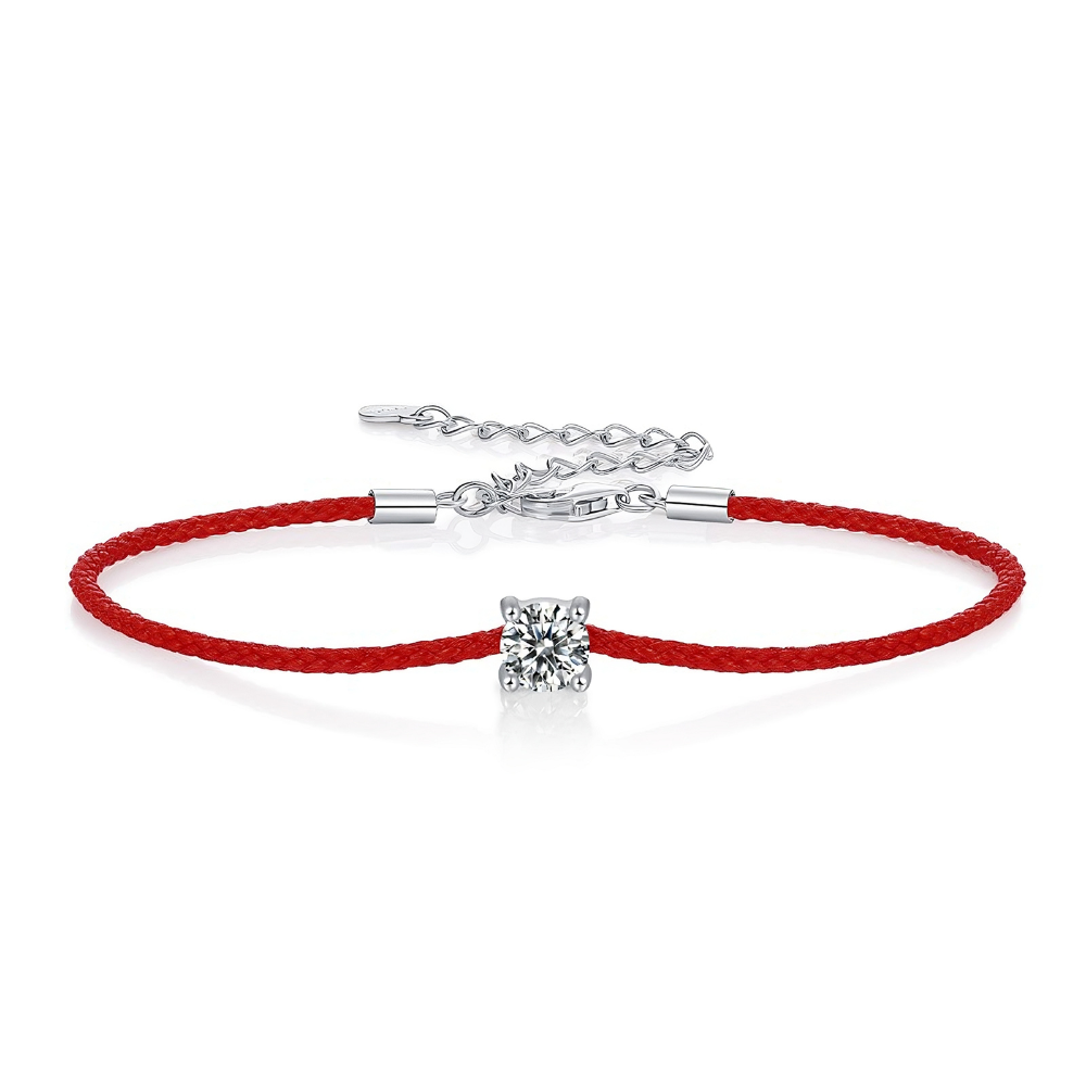 Red String Moissanite Bracelet