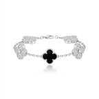 Iced Black Clover Bracelet