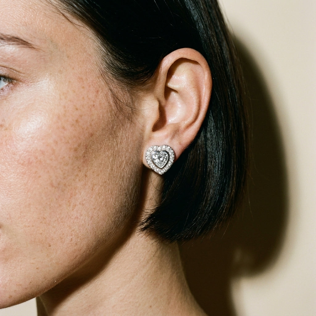 Cluster Mini Heart Earrings