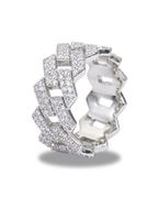 Moissanite Iced Cuban Ring - 14K Gold - MONTIÈR moissanite jewelry