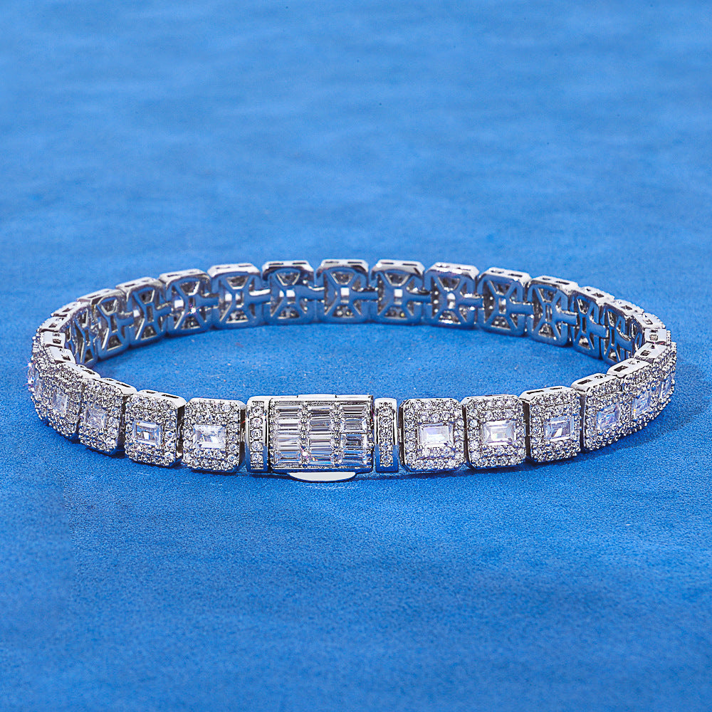 Baguette Moissanite Link Bracelet