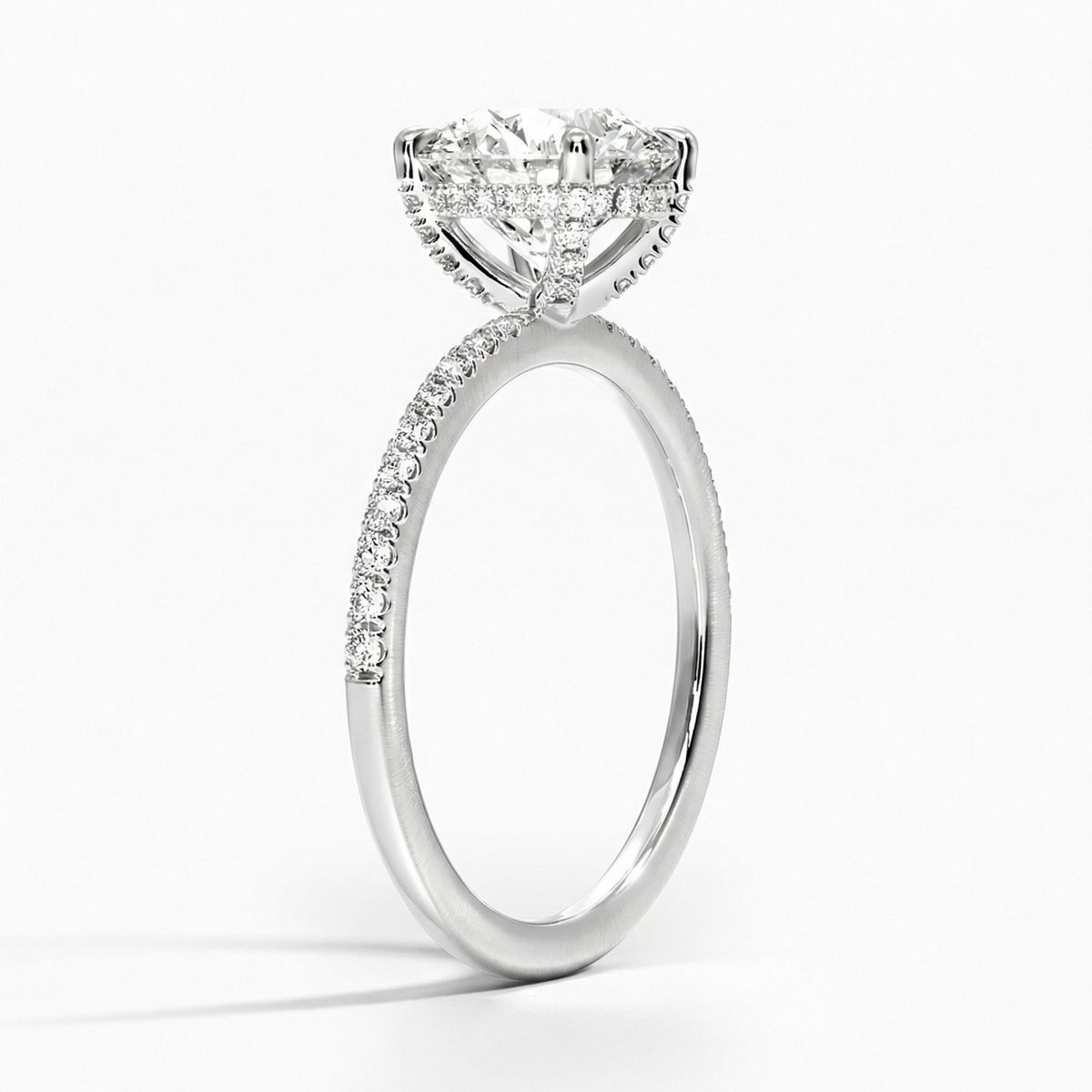 Frenchie Pave Moissanite Ring