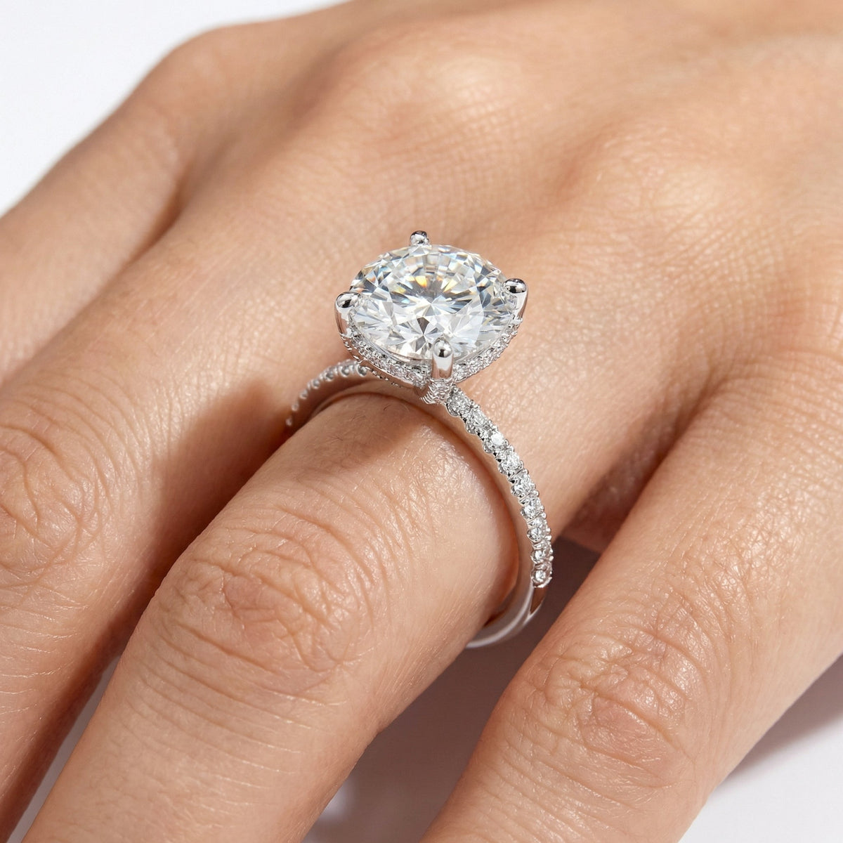 Frenchie Pave Moissanite Ring