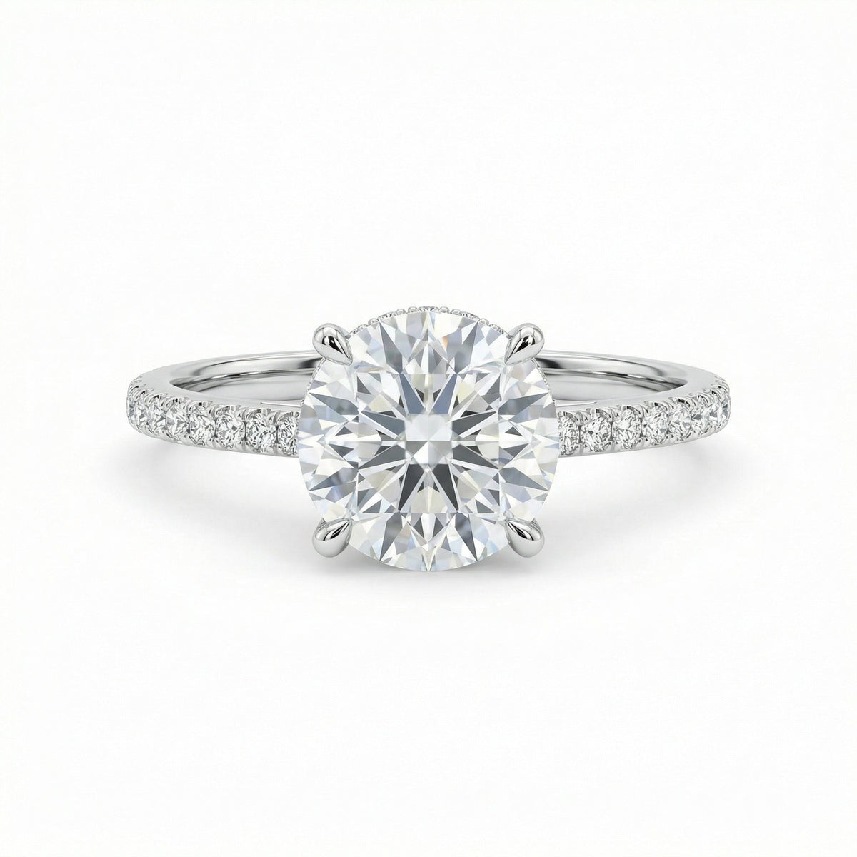 Frenchie Pave Moissanite Ring