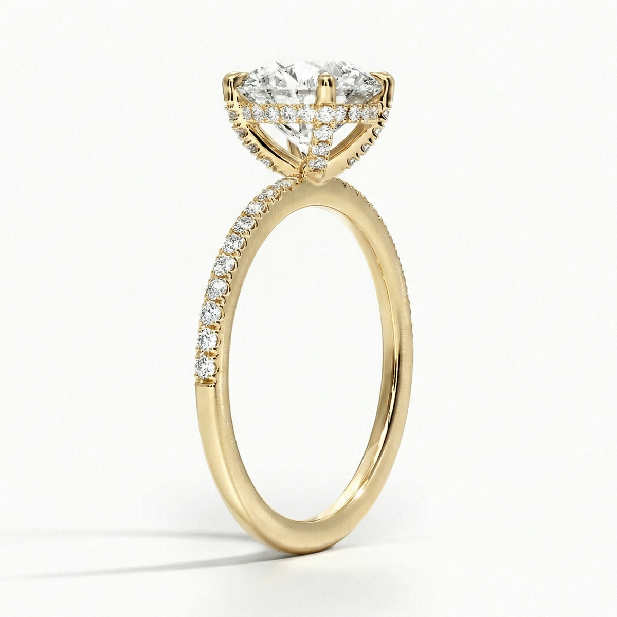 Frenchie Pave Moissanite Ring