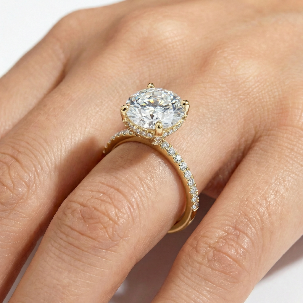 Frenchie Pave Moissanite Ring