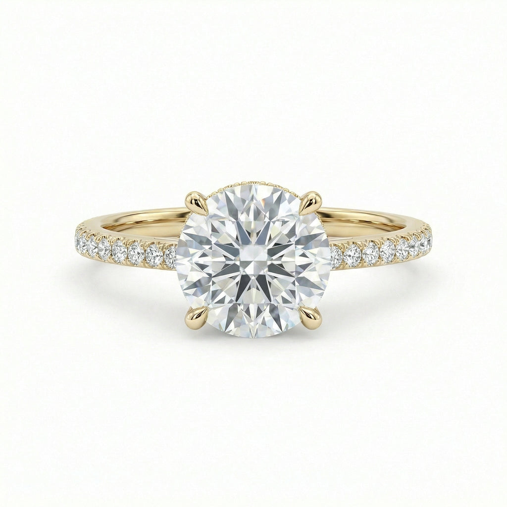 Frenchie Pave Moissanite Ring