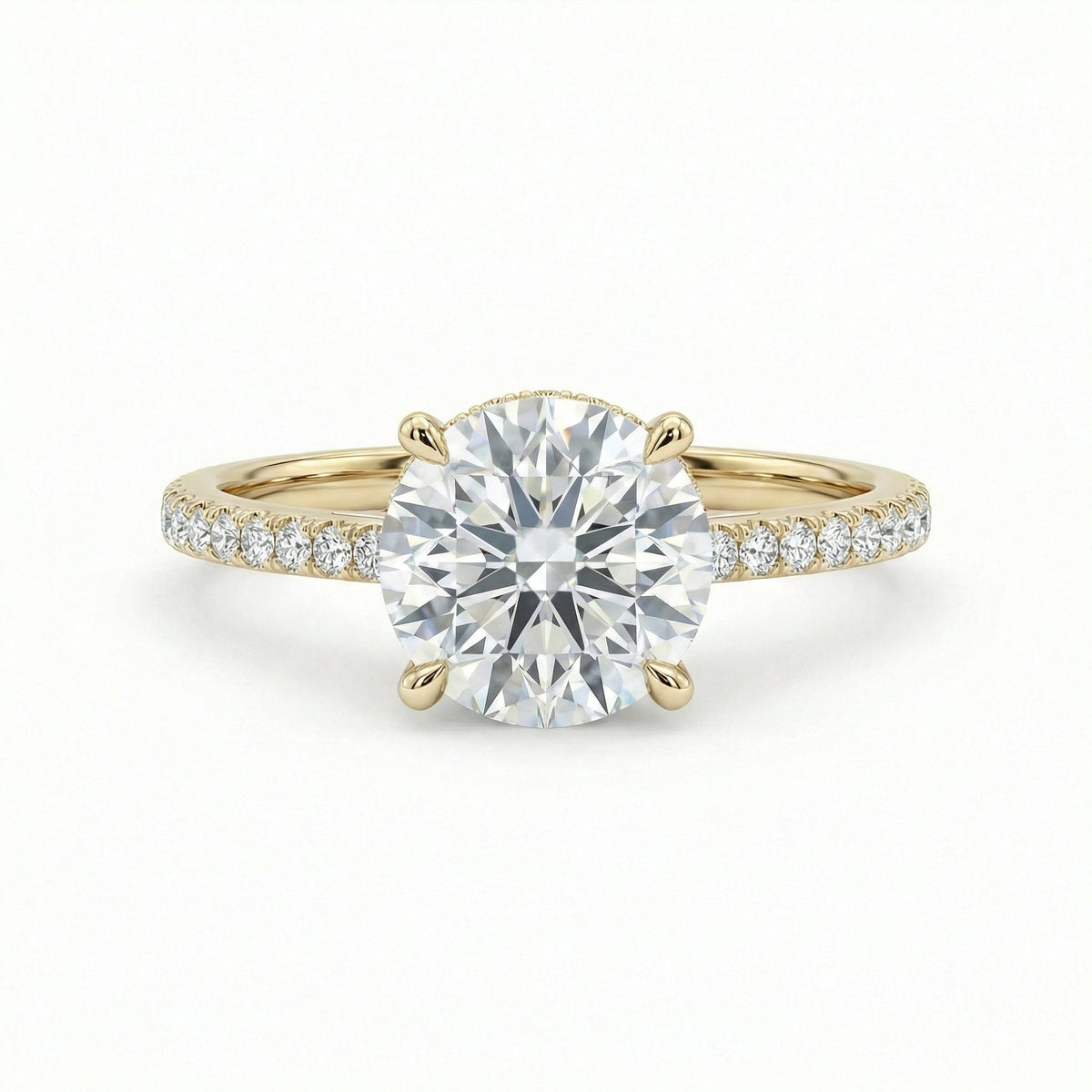 Frenchie Pave Moissanite Ring