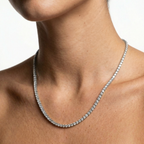 Aura Tennis Necklace 3MM - 14K White Gold