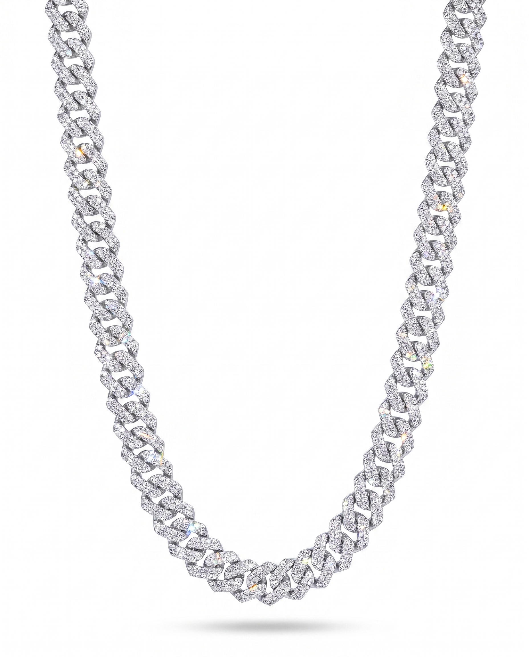 Moissanite Iced Cuban Link Chain 14K Gold (ALL SIZES)